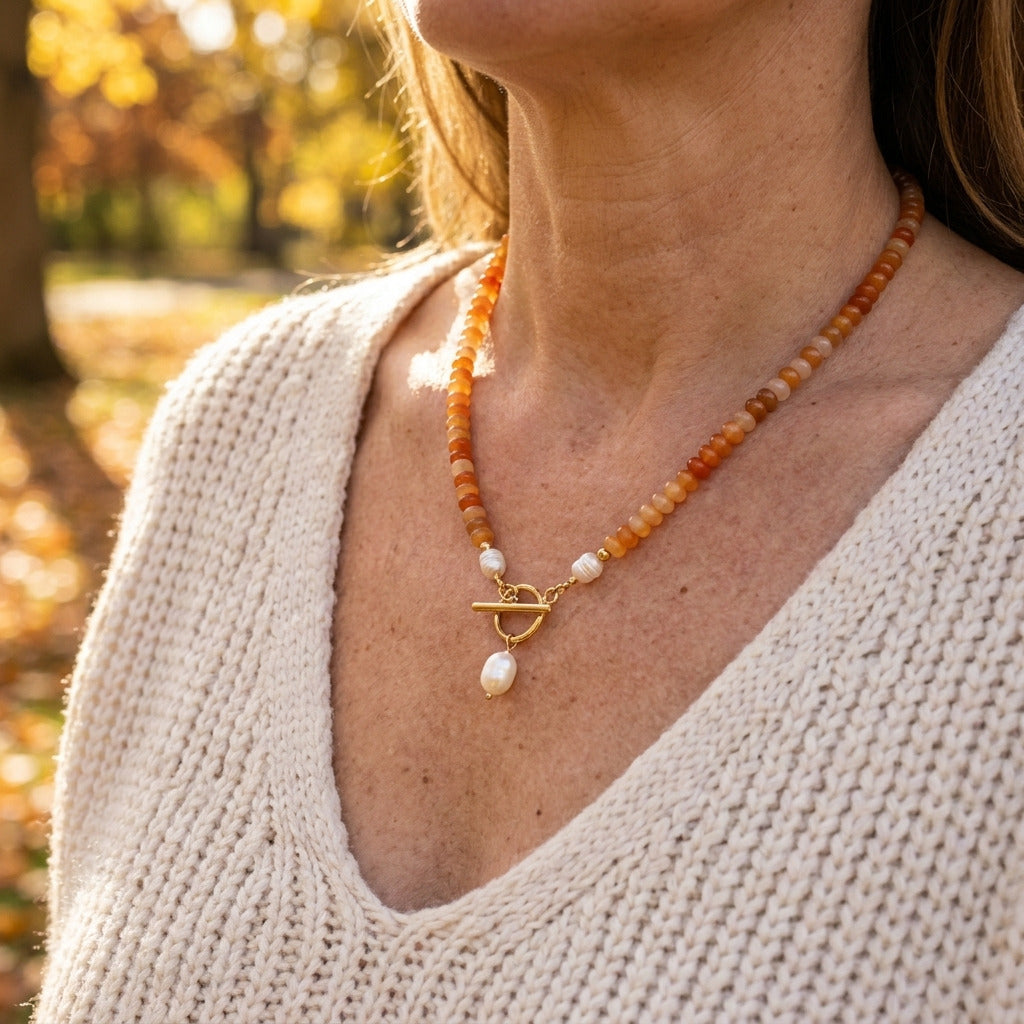 Collier en Perles de Cornaline
