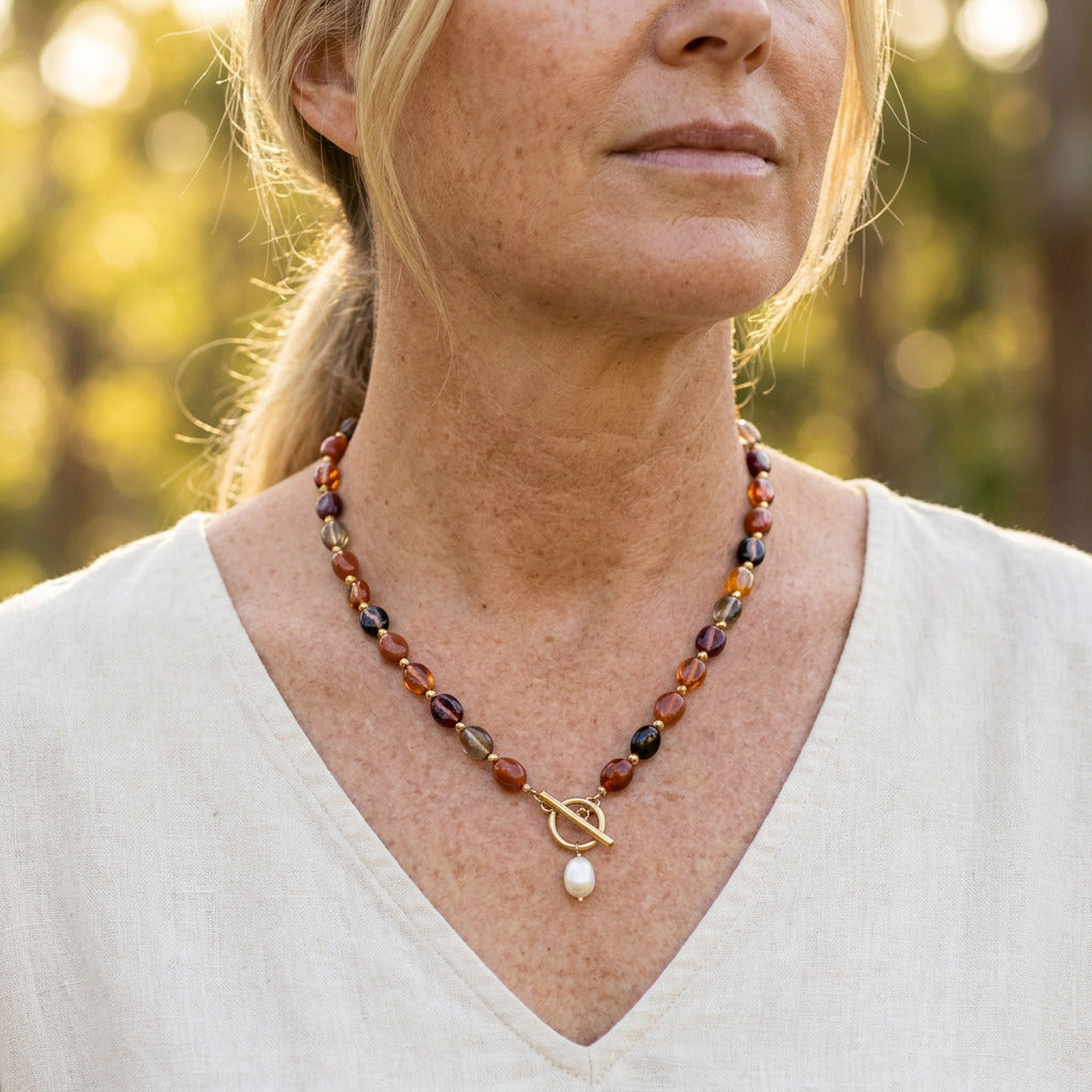 Collier Mocha Parelsnoer